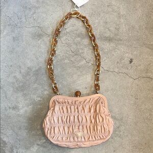Vintage Prada Blush leather shoulder logo bag